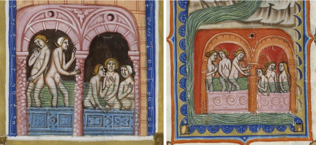 Bathers within archways, BNF Latin 8161.