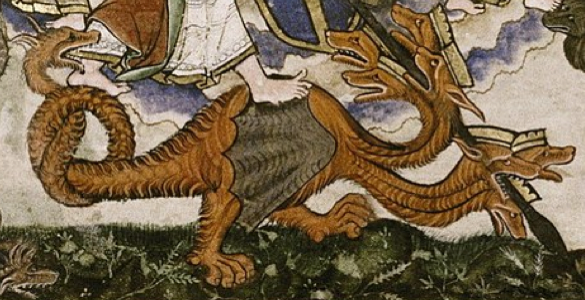 Bodley 180 apocalypse dragon with pretzel-tail