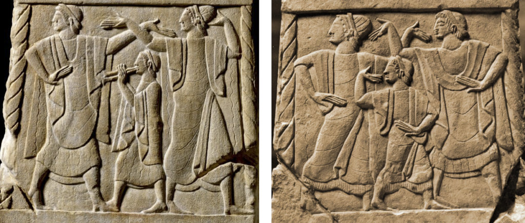 Limestone dance cippus, Italy, c. 5th century BCE.