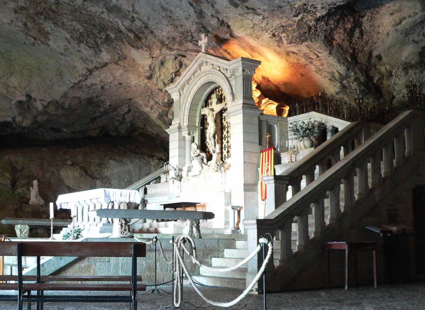 Shrine to Mary in the grotto of Sainte-Baume.