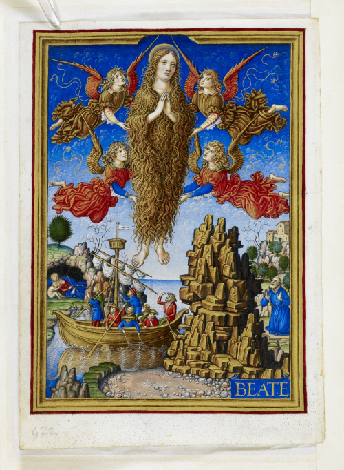 Sforza Hours, Mary Magdalen and her flight to St. Baume.