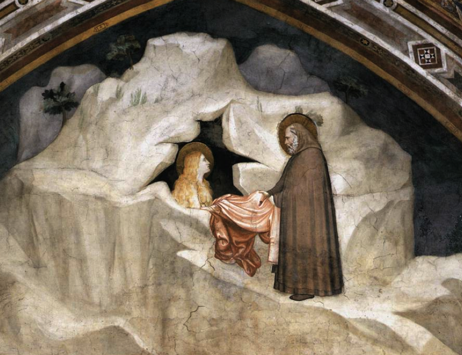 Zosimus gives Mary a cloak, San Francesco, Assisi
