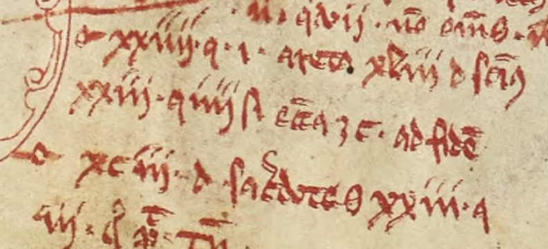 Example of notes in red ink, commentary on the New Testament