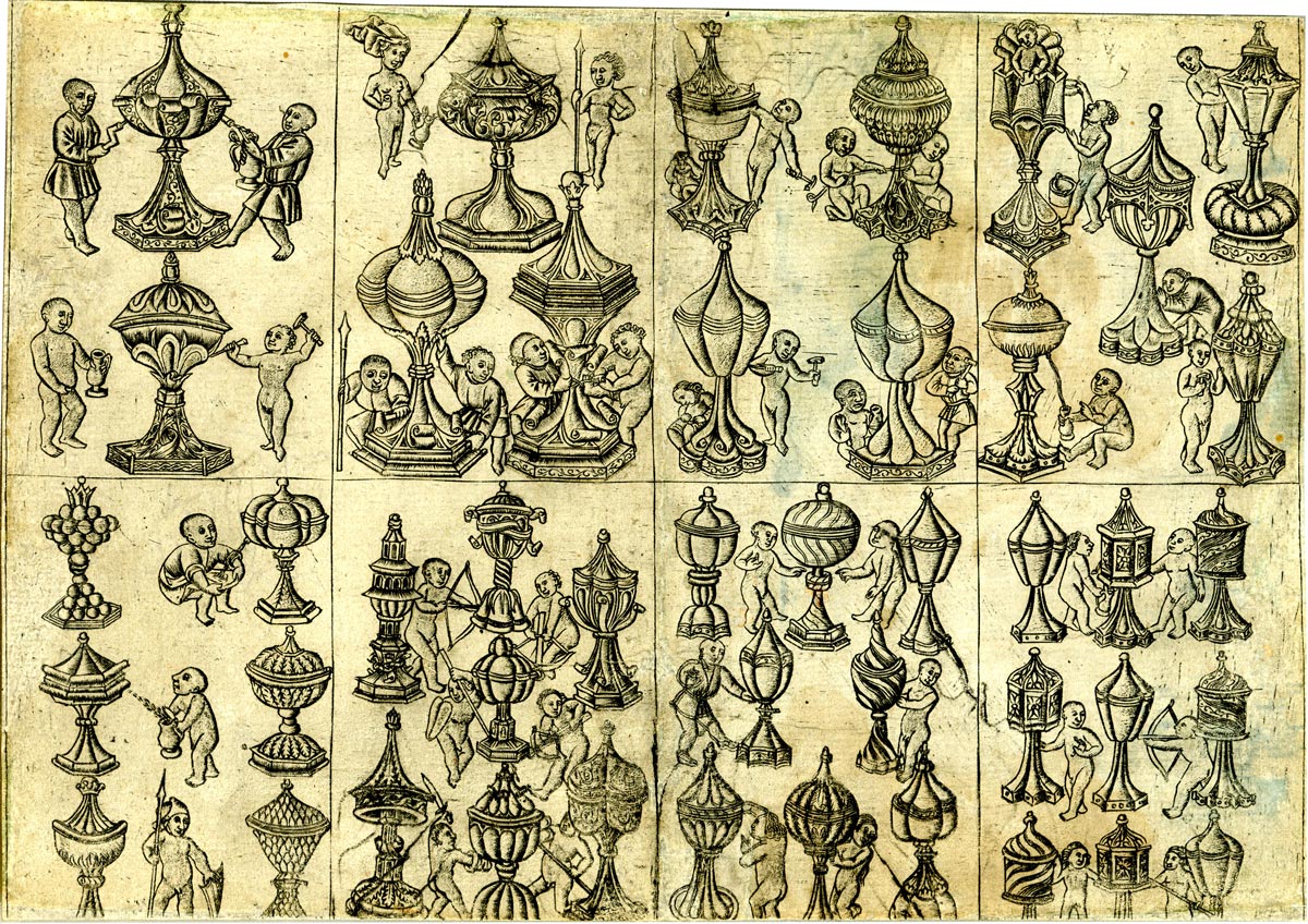 Uncut playing cards from the lower Rhine, c. 1470.
