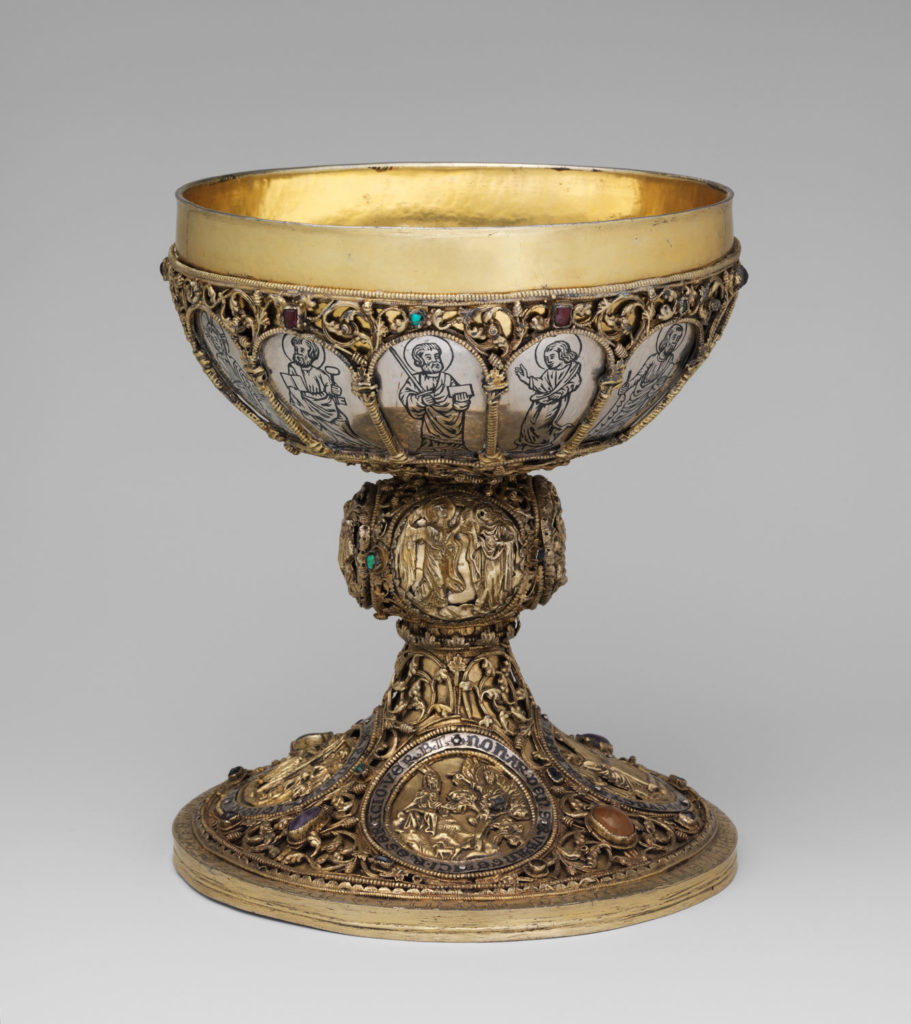 Chalice probably made for Eucharist for a monastery near Freiburg im Breisgau in the 13th century.