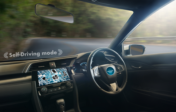 Smart car in self-driving mode