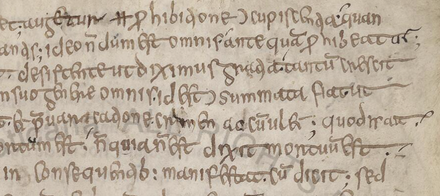 Example of line padding in early medieval text